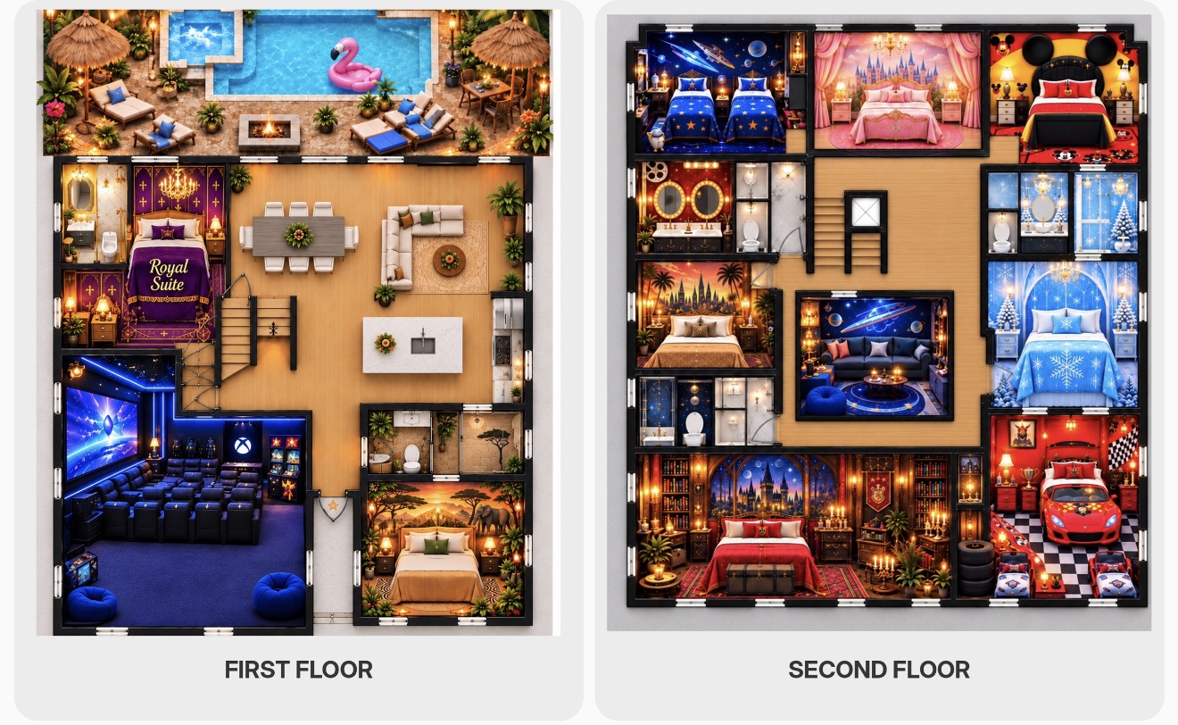 Illustrated villa overview